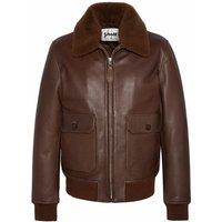 Leather Aviator Jacket with Collar
