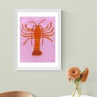 Orange Lobster on Pink by Nancy McKie