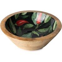 Medium 'Chillies' Mango Wood Serving Bowl