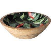 Large 'Chillies' Mango Wood Serving Bowl