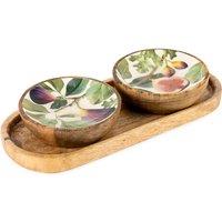 Set of 2 'Figs' Dip Bowls in Mango Wood