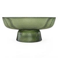 20cm Ridged Glass Bowl on Stand