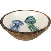 Large 'Jelly Fish' Mango Wood Serving Bowl