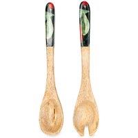 Set of 2 'Chillies' Serving Spoon & Fork in Mango Wood