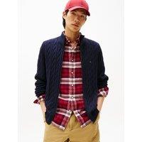 Cable Knit Cardigan with Zip Fastening