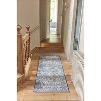 Traditional Bordered Eco-Washable Runner Rug