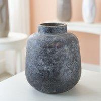 Volcanic Effect Stoneware Vase in Grey
