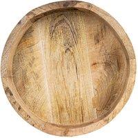 30cm Plain Mango Wood Round Serving Tray in Natural Finish