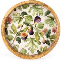 30cm 'Figs' Mango Wood Round Tray