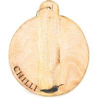 30cm 'Chillies' Round Chopping Board in Mango Wood