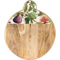 32cm 'Figs' Round Chopping Board in Mango Wood