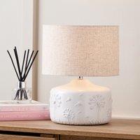 Small Floral Ceramic Table Lamp