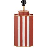 Cinnamon and White Hand Painted Metal Table Lamp Base