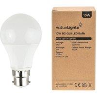 Set of 6 B22 10W LED SMD GLS Bulbs in Warm White
