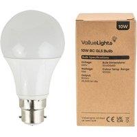 Set of 2 B22 10W LED SMD GLS Bulbs in Cool White