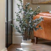 Faux Eucalyptus in Ceramic Ivory Pot