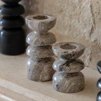 Set of 2 Azuaga Marble Candlesticks
