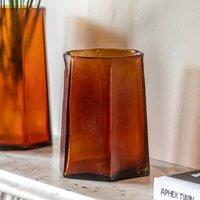 Organic Faceted 20cm Hurricane in Amber