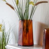 Organic Faceted 26cm Hurricane in Amber
