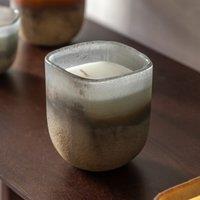 Large Amber & Lily Mercury Candle in White/Silver