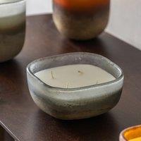 Medium Amber & Lily Mercury Candle in White/Silver