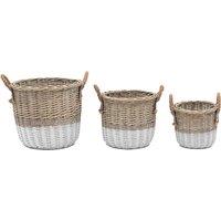 Set of 3 Hand Woven Willow Storage Basket Nests