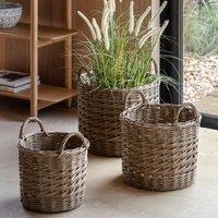 Set of 3 Hand Woven Willow Storage Basket Nests