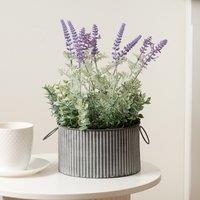 37.5cm Artificial Lavender in Metal Container