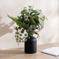 58cm Artificial Mixed Leaves Bouquet in Black Vase