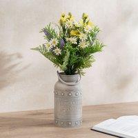 52cm Artificial Mixed Lloral Bouquet in Churn Vase