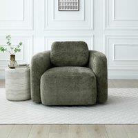 Muse Distressed Chenille Swivel Chair