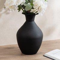 30cm Collared Vase Black