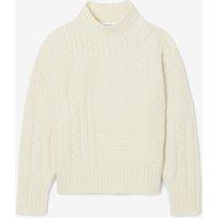 Cable Knit Jumper with High Neck Collar