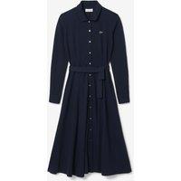 Belted Polo Shirt Dress with Long Sleeves