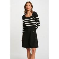 A-Line Striped Knitted Dress