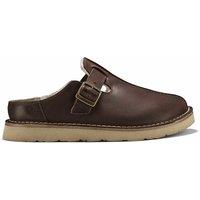 Solsbury Closed-Toe Mules in Leather with Faux Fur Lining