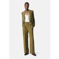 Wide Leg Trousers in Satin-Backed Crepe