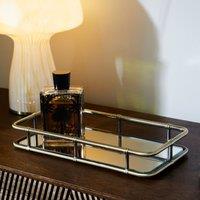 Bamboo Mirror Tray in Brass