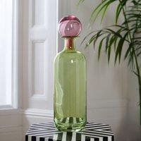 Apothecary Bottle Vase in Green/Pink