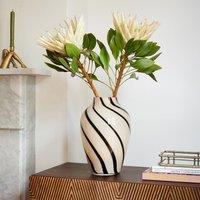 Swirl Vase in White/Black