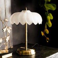 Palm Desert Island Table Lamp in Brass/White