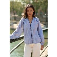 Blena Oversize Blouse with Embroidered Details