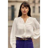 Brookie V-Neck Blouse with Lace Details