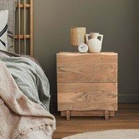 Dawson Rustic Acacia Wood Two Drawer Bedside Table
