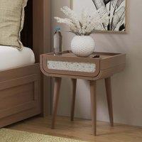 Ozen Stone & Mango Wood 1 Drawer Bedside Table