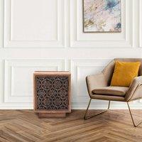Zayna Carved Fretwork Mango Wood Side Table