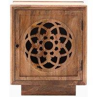 Petala Carved Flower of Life Mango Wood Side Table
