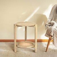 Janika Rattan & Mango Wood Round Side Table