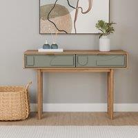 Piza Geometric Mango Wood 2 Drawer Console Table