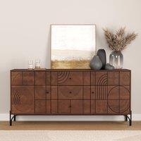 Enara Carved Mango Wood 3 Drawer Chest